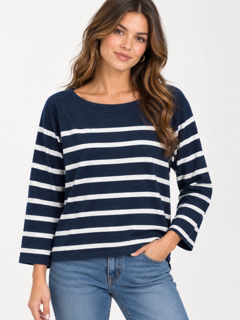 J.Crew Classic Fit Striped Long Sleeve Tee
